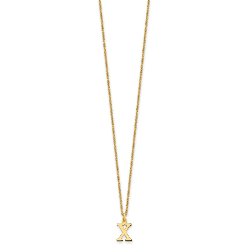 10K Yellow Gold 10Ky Cutout Letter X Initial Necklace