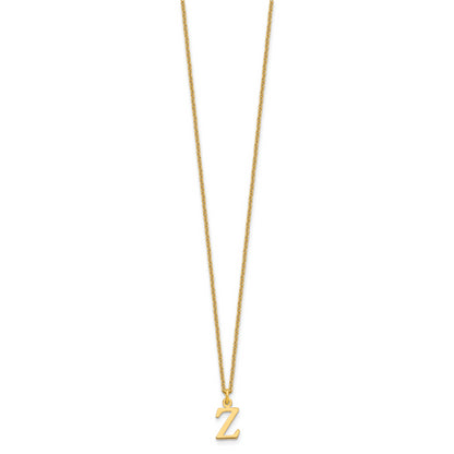 10K Yellow Gold 10Ky Cutout Letter Z Initial Necklace