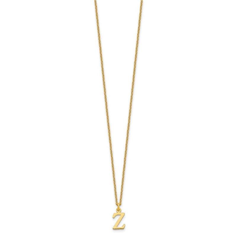 10K Yellow Gold 10Ky Cutout Letter Z Initial Necklace