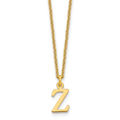 10K Yellow Gold 10Ky Cutout Letter Z Initial Necklace