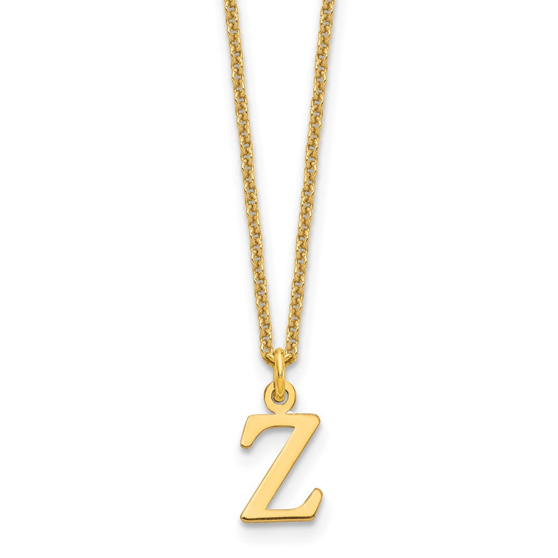 10K Yellow Gold 10Ky Cutout Letter Z Initial Necklace