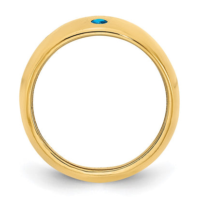 10K Yellow Gold 1 Birthstone Personalized Cigar Ring