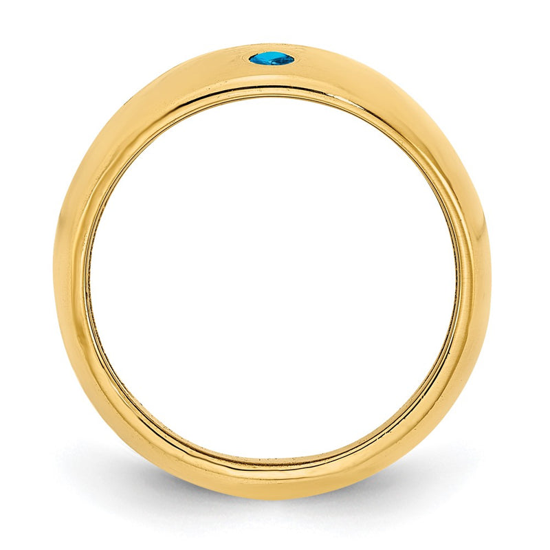10K Yellow Gold 1 Birthstone Personalized Cigar Ring