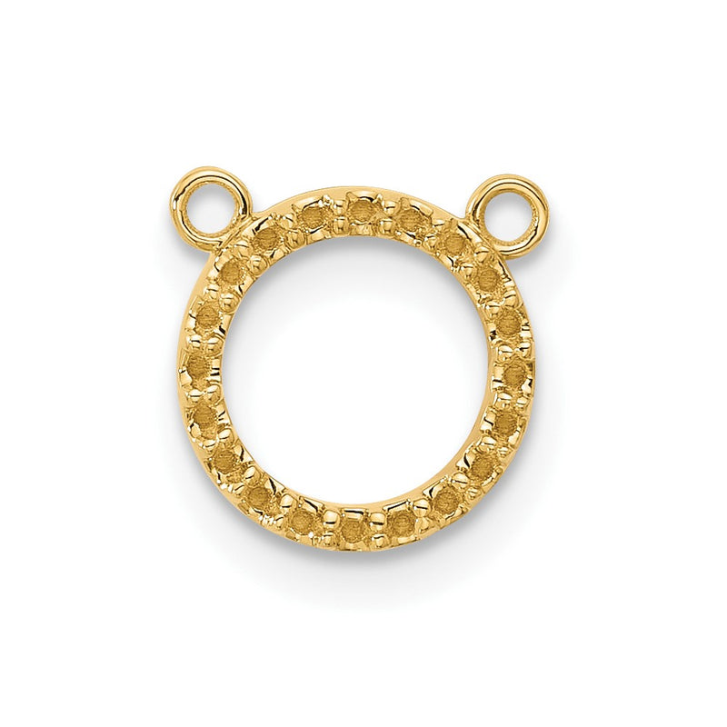 10K Yellow Gold Open Circle Necklace W/Out Chain Mounting