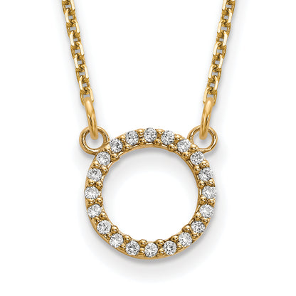 10K Yellow Gold Diamond Open Circle Necklace