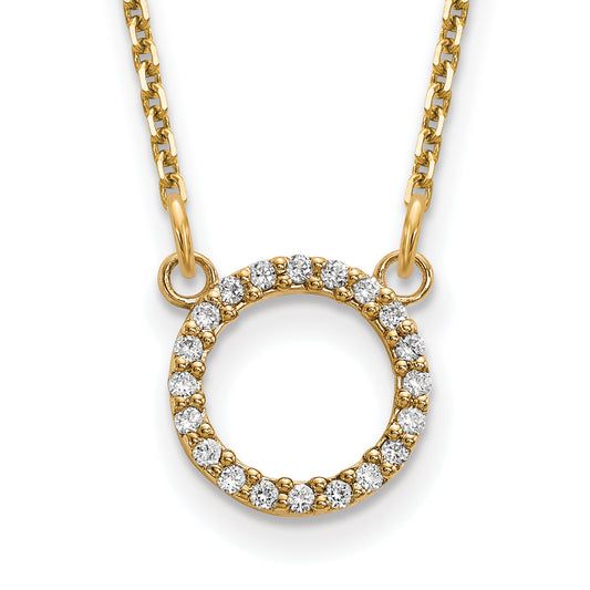 10K Yellow Gold Diamond Open Circle Necklace