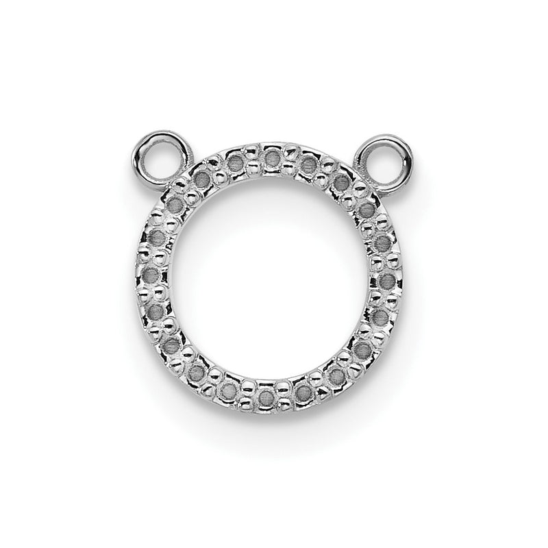 10K White Gold Open Circle Necklace W/Out Chain Mounting