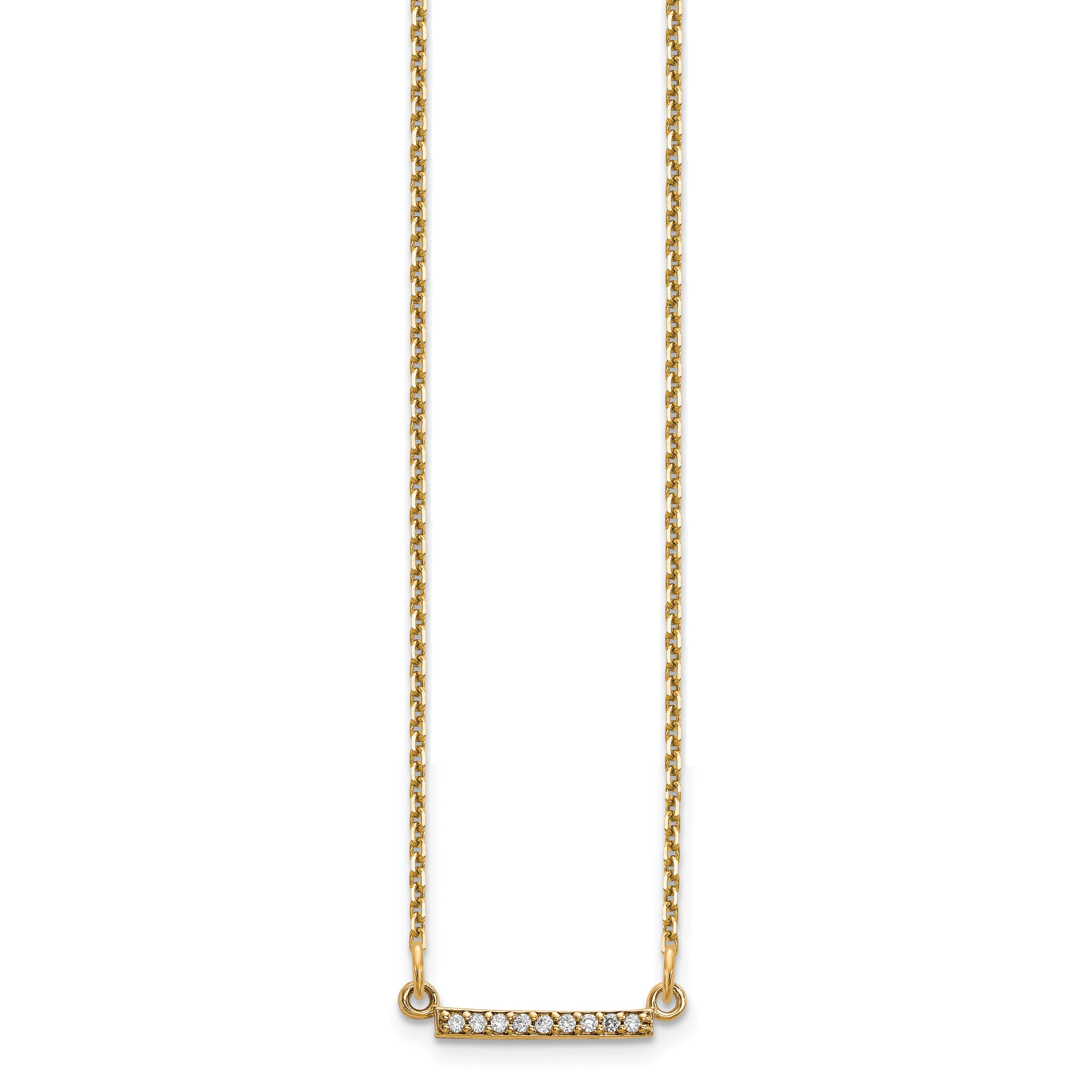 10K Yellow Gold 10Ky Diamond Tiny Bar Necklace