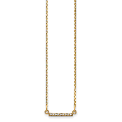 10K Yellow Gold 10Ky Diamond Tiny Bar Necklace