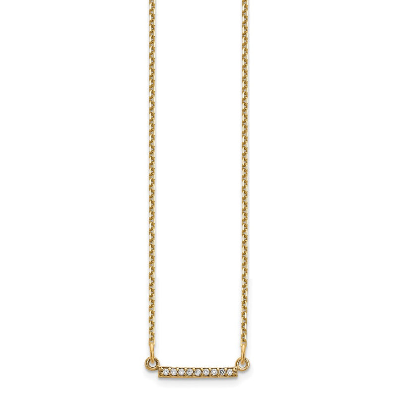 10K Yellow Gold 10Ky Diamond Tiny Bar Necklace