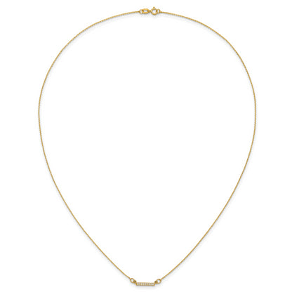 10K Yellow Gold 10Ky Diamond Tiny Bar Necklace