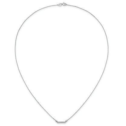 10K White Gold Diamond Tiny Bar Necklace