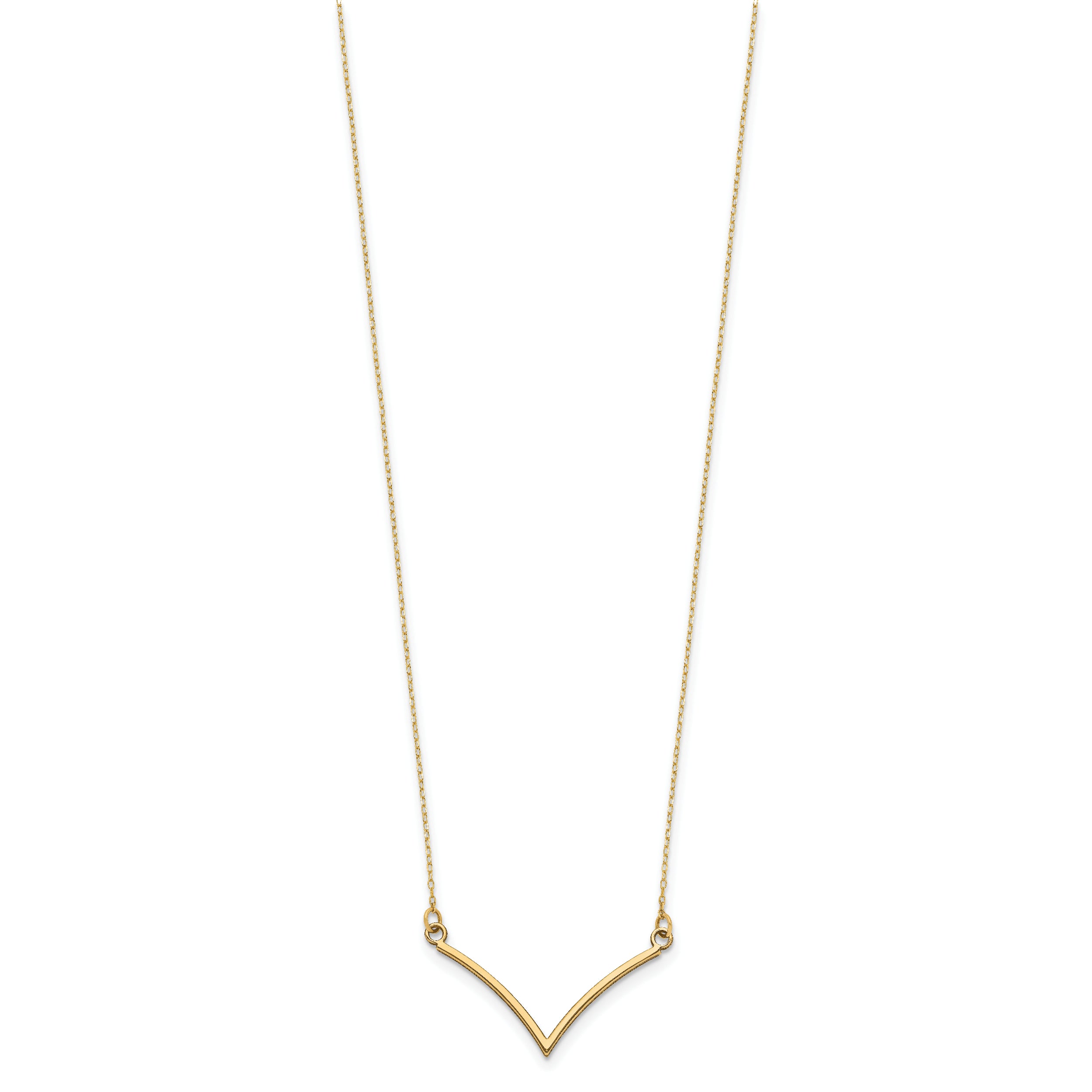 10K Yellow Gold V Necklace