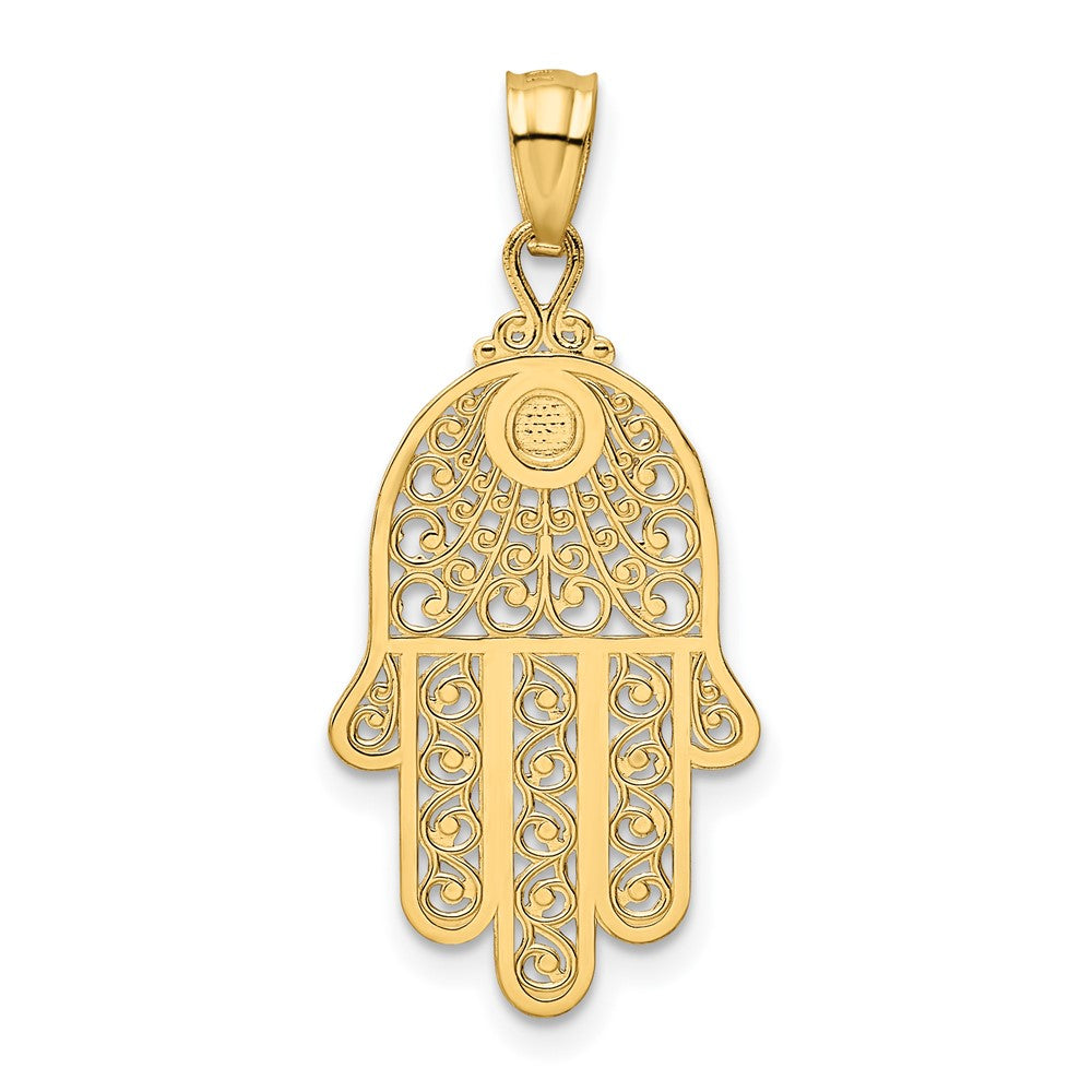 10K Yellow Gold Hand Of God Pendant