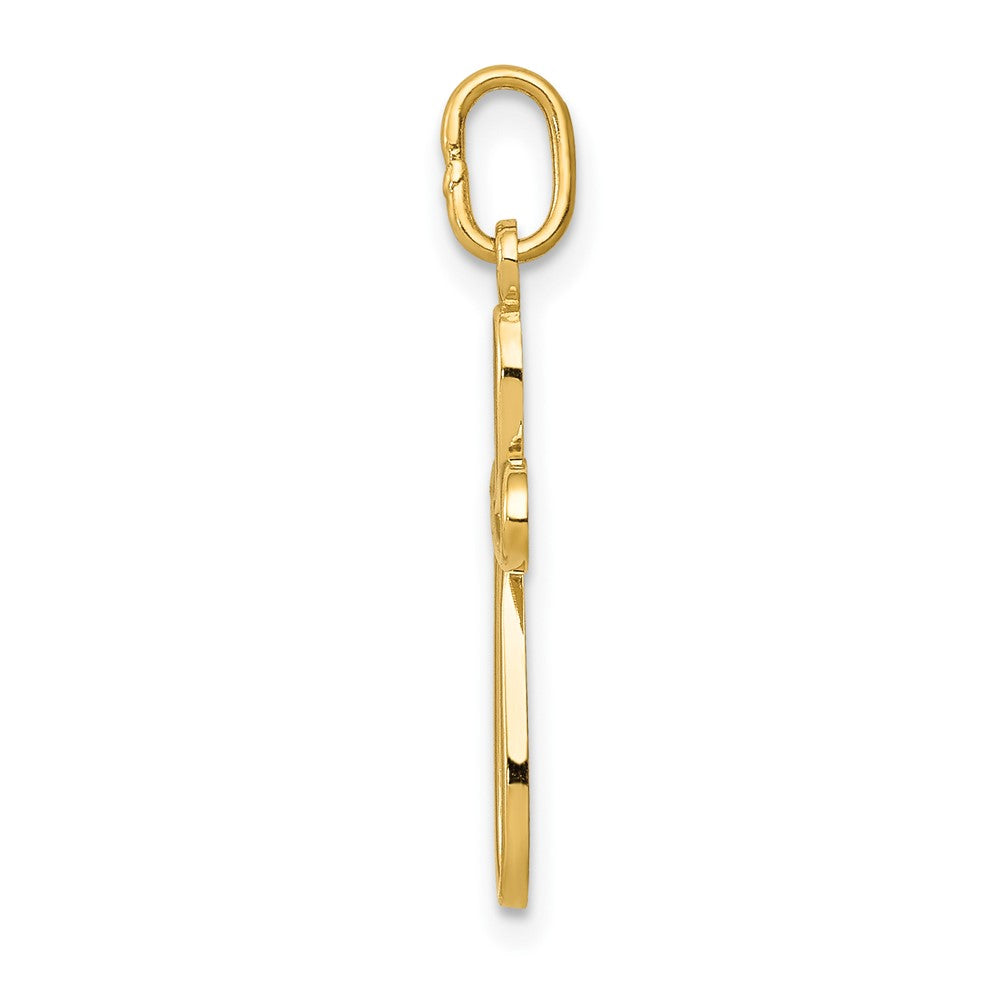 10K Yellow Gold Polished Cross Pendant