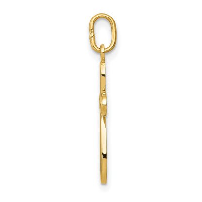 10K Yellow Gold Polished Cross Pendant