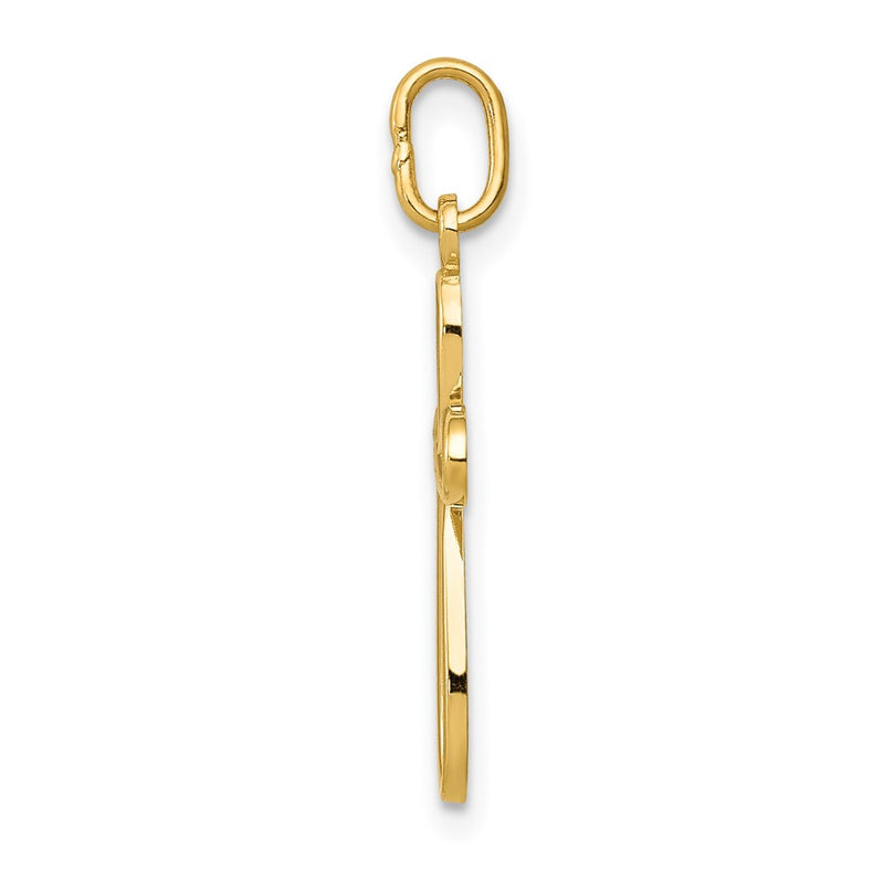 10K Yellow Gold Polished Cross Pendant
