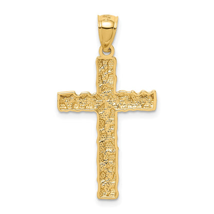 10K Yellow Gold 10K Nugget Cross Pendant