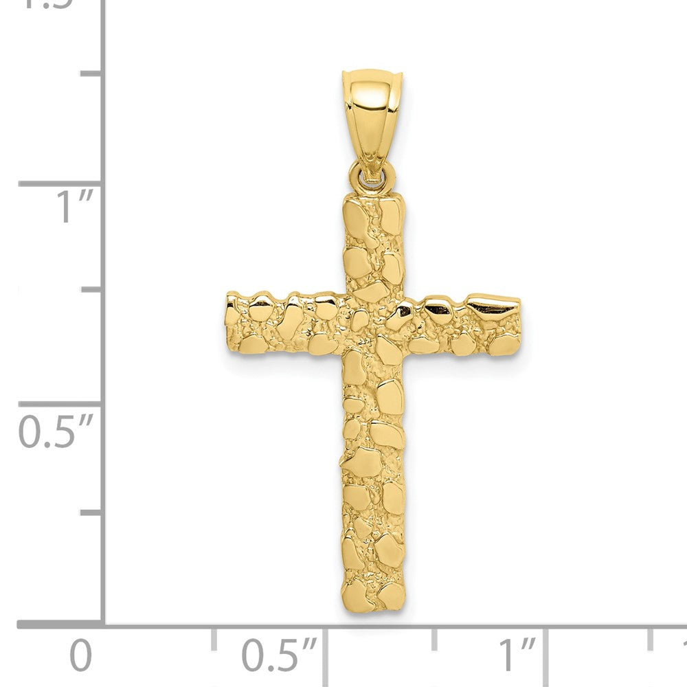 10K Yellow Gold 10K Nugget Cross Pendant