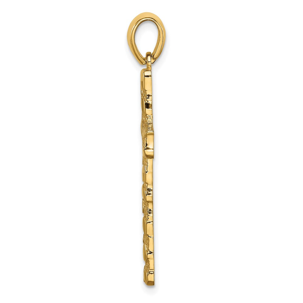 10K Yellow Gold 10K Nugget Cross Pendant