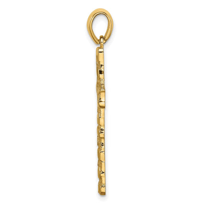 10K Yellow Gold 10K Nugget Cross Pendant