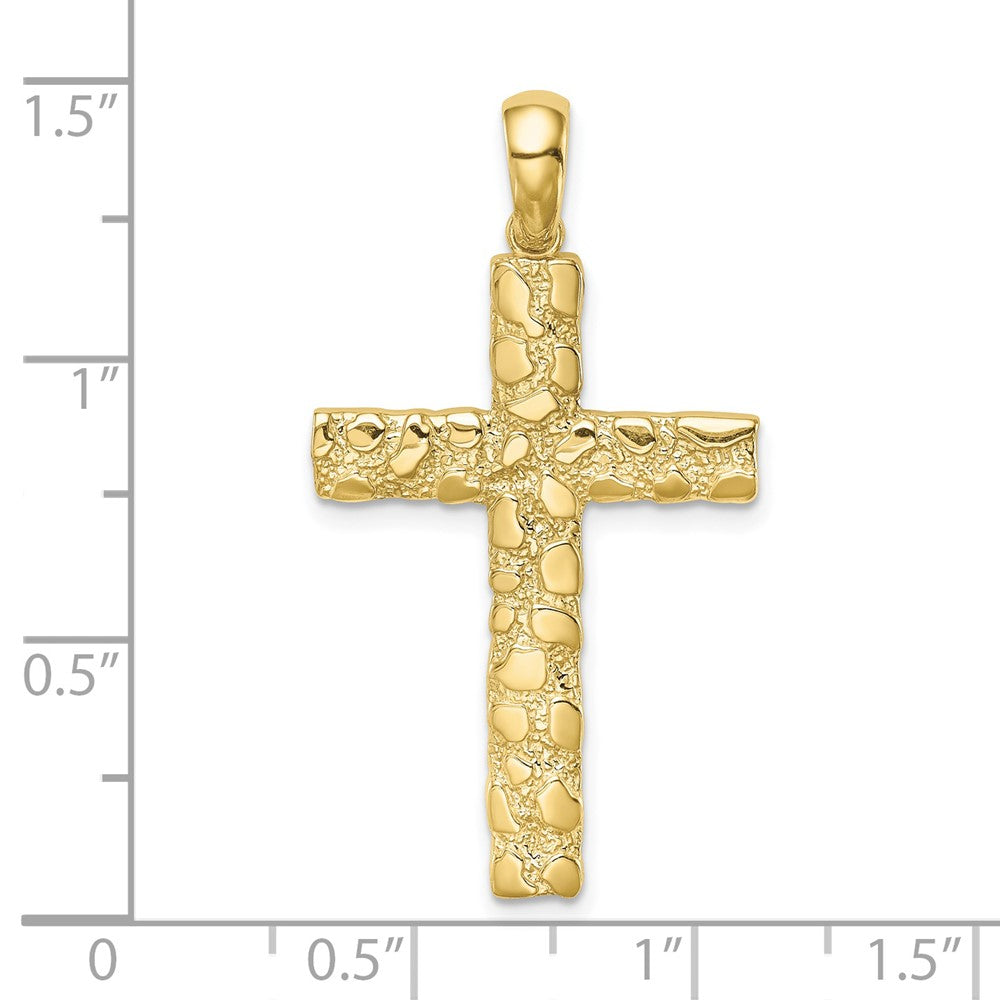 10K Yellow Gold 10K Nugget Cross Pendant