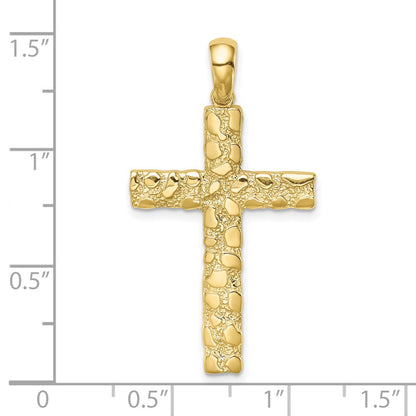 10K Yellow Gold 10K Nugget Cross Pendant