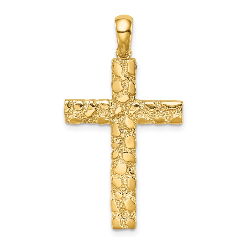 10K Yellow Gold 10K Nugget Cross Pendant
