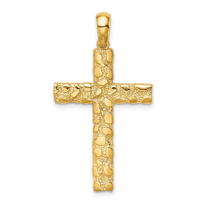 10K Yellow Gold 10K Nugget Cross Pendant