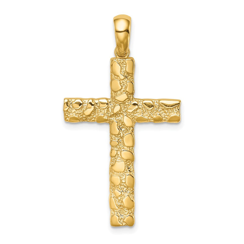 10K Yellow Gold 10K Nugget Cross Pendant
