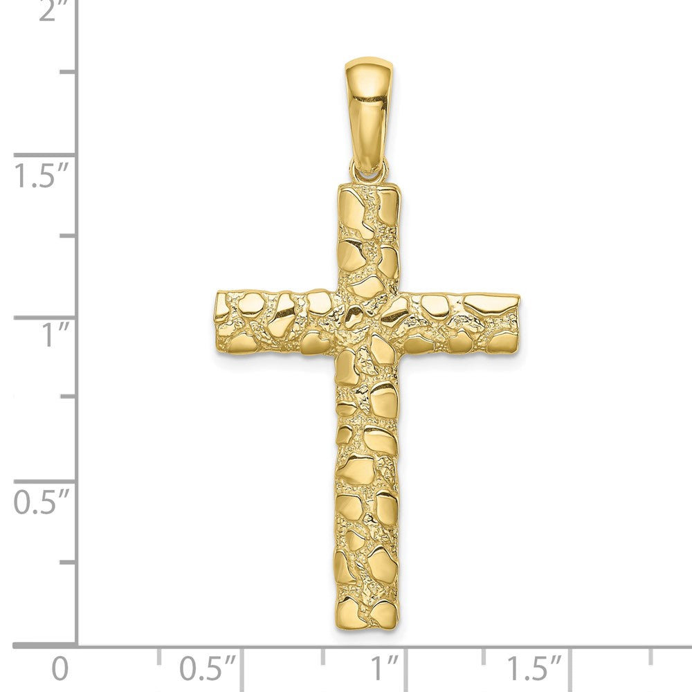 10K Yellow Gold 10K Nugget Cross Pendant