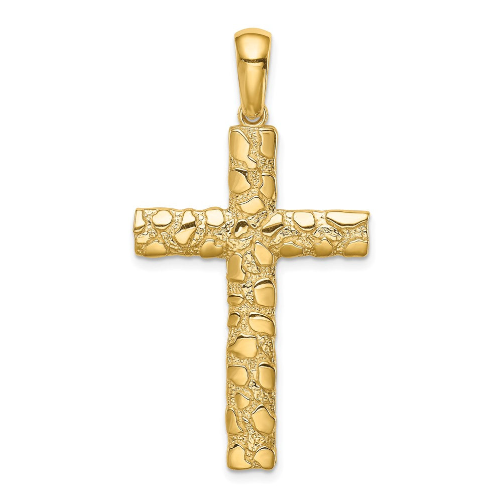 10K Yellow Gold 10K Nugget Cross Pendant