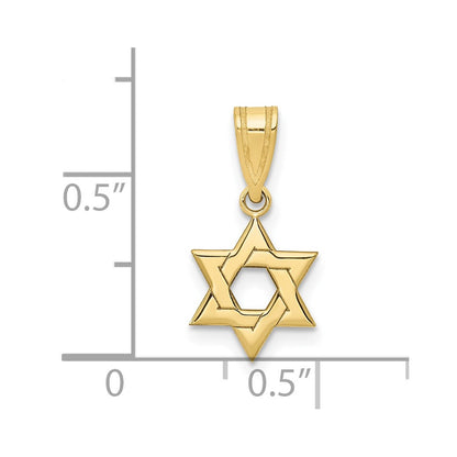 10K Yellow Gold Star Of David Pendant