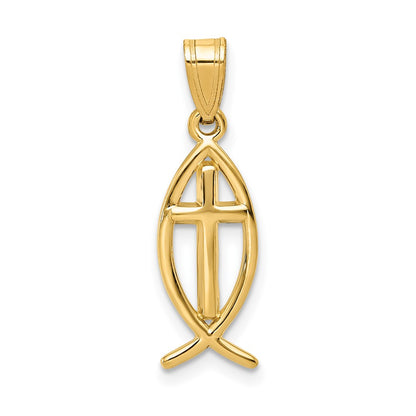 10K Yellow Gold Ichthus Fish Pendant