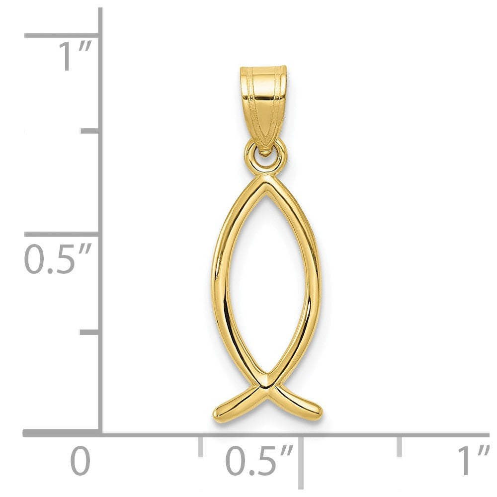 10K Yellow Gold Ichthus Fish Pendant