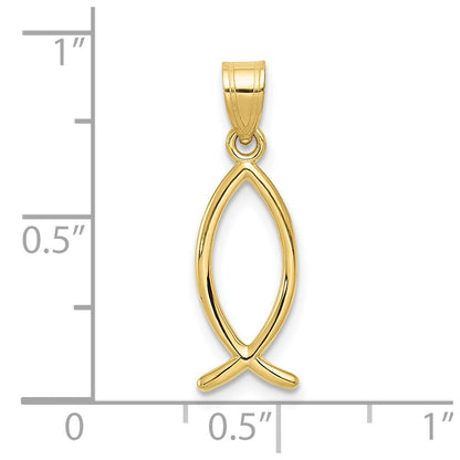 10K Yellow Gold Ichthus Fish Pendant