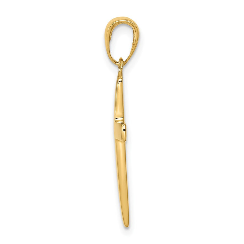 10K Yellow Gold Polished Cross Pendant