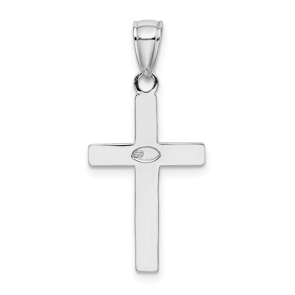 10K White Gold Polished Cross Pendant