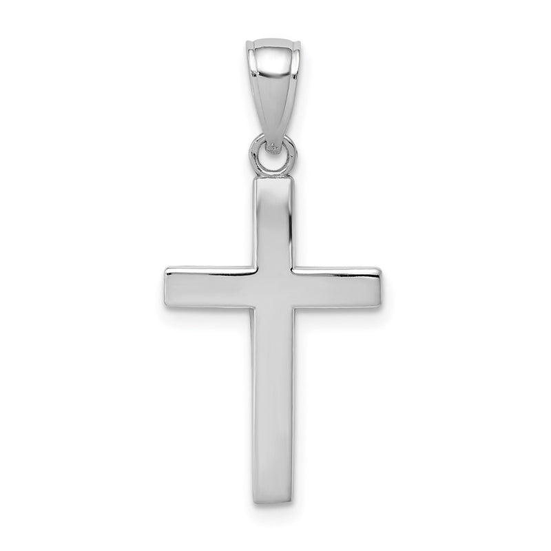 10K White Gold Polished Cross Pendant