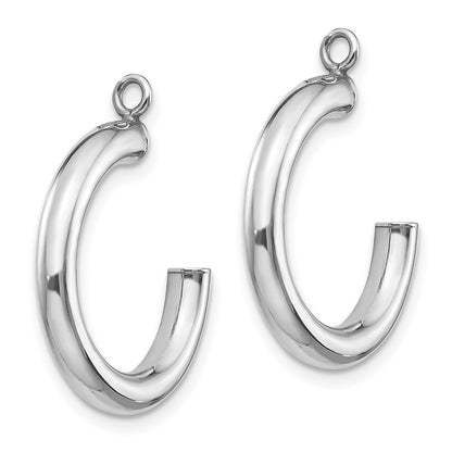 10K White Gold Polished Tube Hoop Earring Jackets