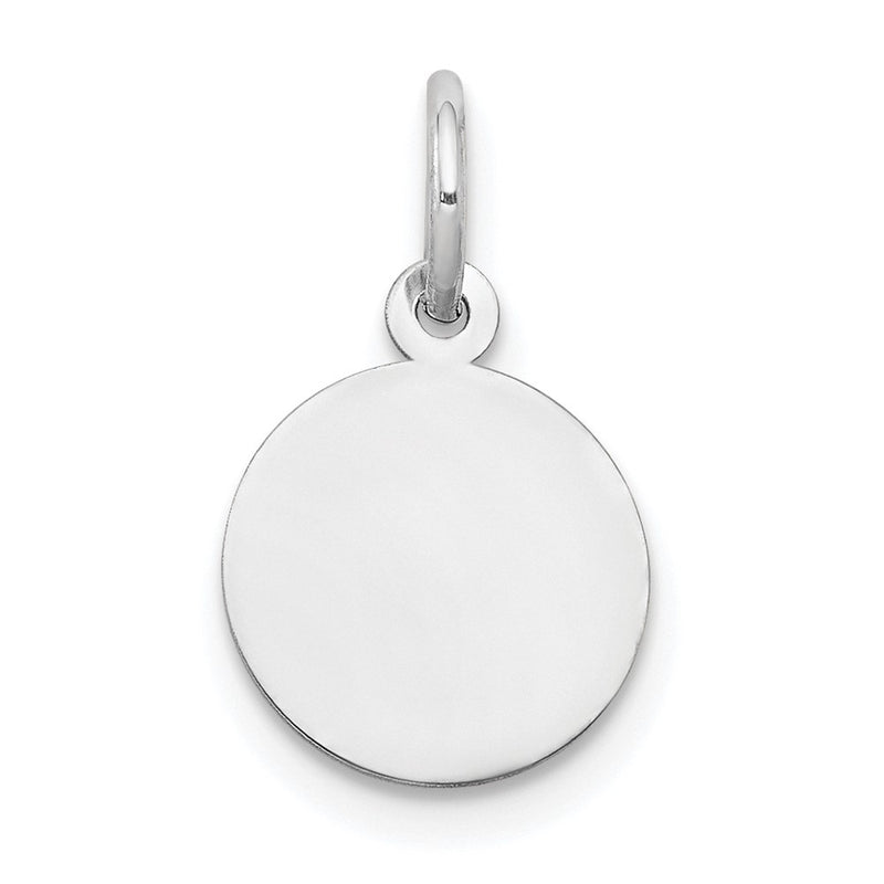 10K White Gold 10K Plain .013 Gauge Circular Engravable Disc Charm