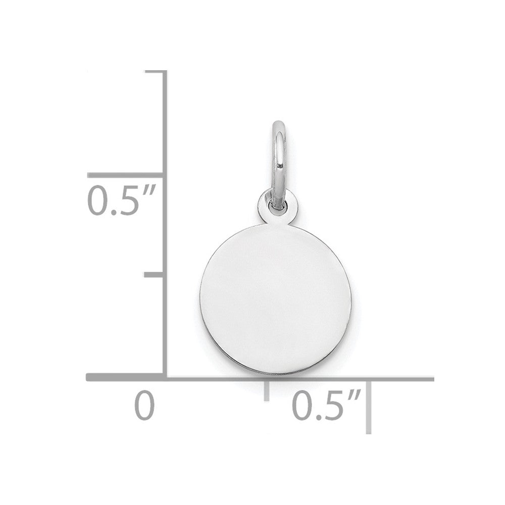 10K White Gold 10K Plain .013 Gauge Circular Engravable Disc Charm