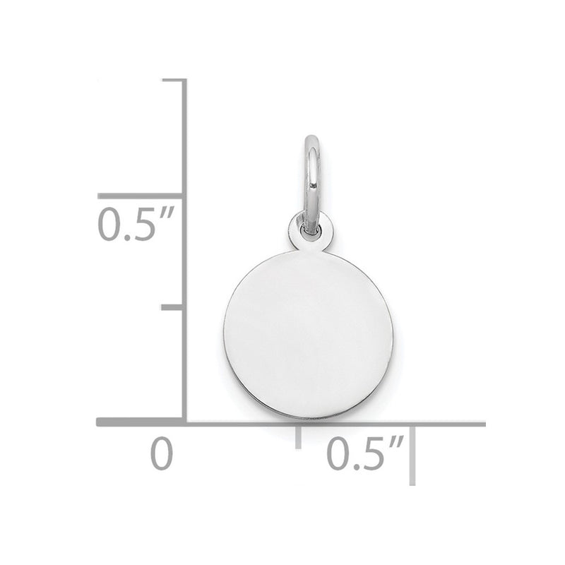 10K White Gold 10K Plain .013 Gauge Circular Engravable Disc Charm