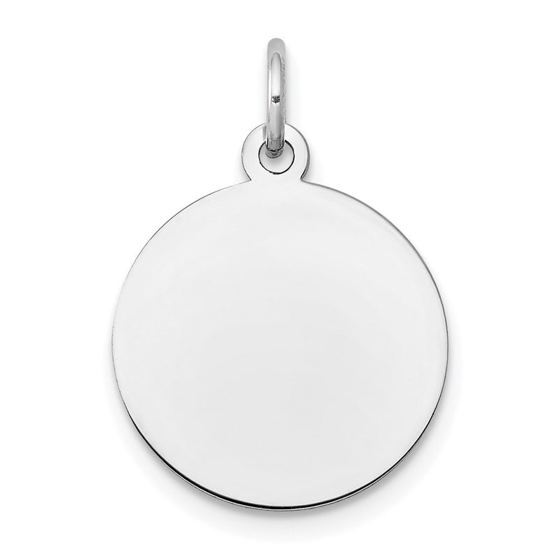 10K White Gold 10K Plain .035 Gauge Circular Engravable Disc Charm