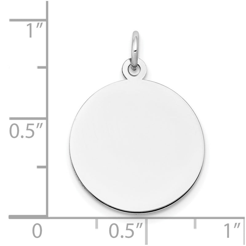 10K White Gold 10K Plain .018 Gauge Circular Engravable Disc Charm