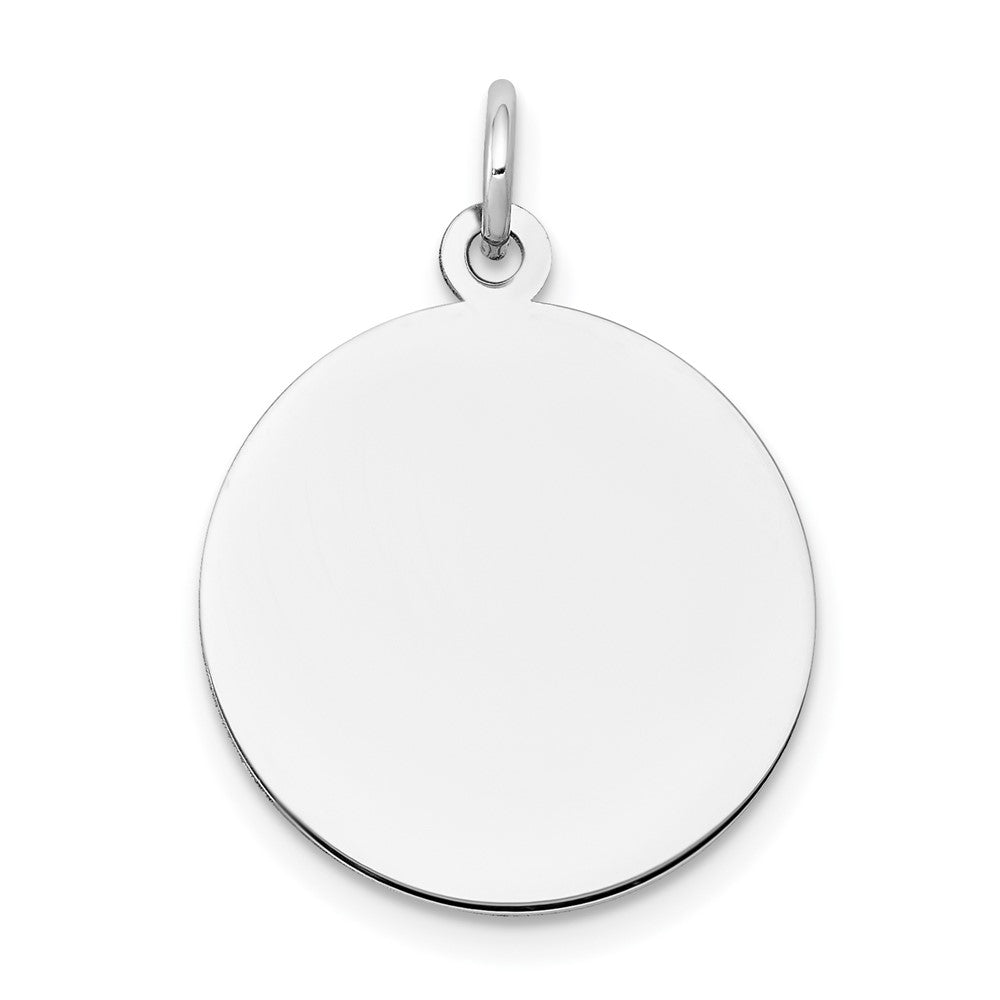 10K White Gold 10K Plain .018 Gauge Circular Engravable Disc Charm