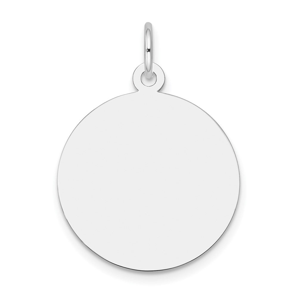 10K White Gold 10Kw Plain .009 Gauge Circular Engravable Disc Charm