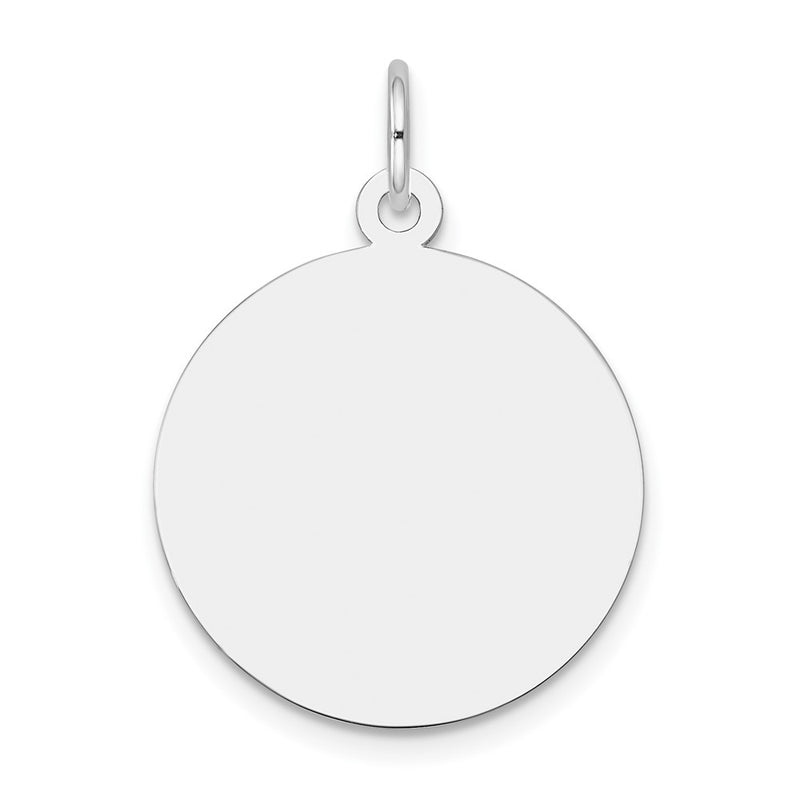 10K White Gold 10Kw Plain .009 Gauge Circular Engravable Disc Charm