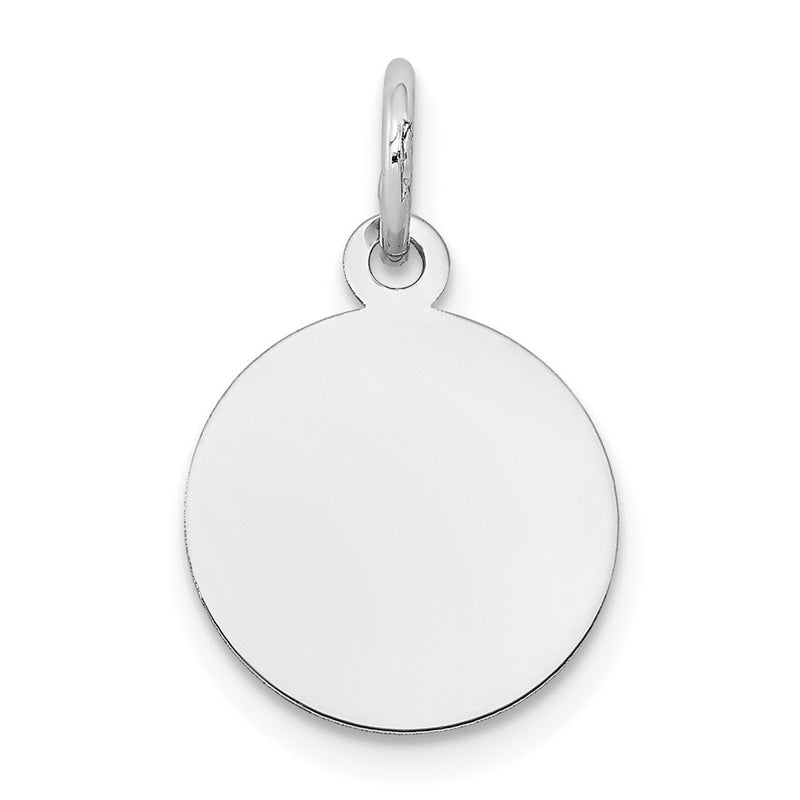 10K White Gold 10K Round Disc Charm