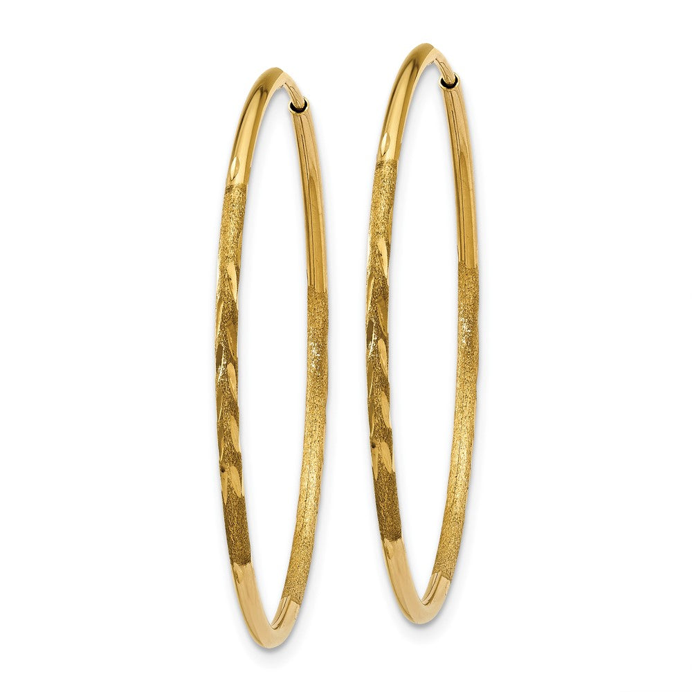 10K Yellow Gold 1.25mm Diamond-Cut Endless Hoop Earring